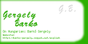 gergely barko business card